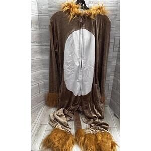 Lion Costume Adult Size Medium w/ Hood and Tail - Tipsy Elves Excellent